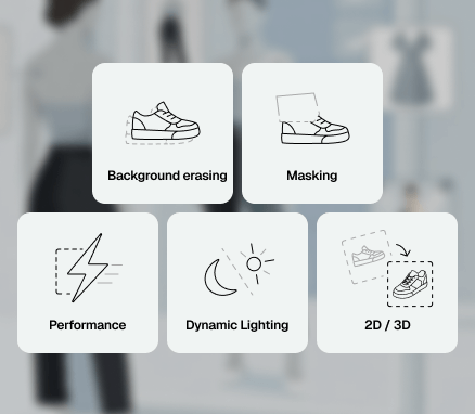 3D/AR features like background erasing, intelligent masking, and dynamic lighting